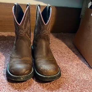 pink justin boots size 9 women’s